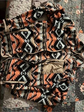 Wesc Fleece Jacket in Orange, Black & Cream